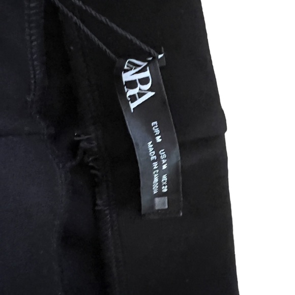 NWT Zara Stretch Leggings - Black - Rhinestone Side Edging - Inseam 27 - Picture 7 of 10